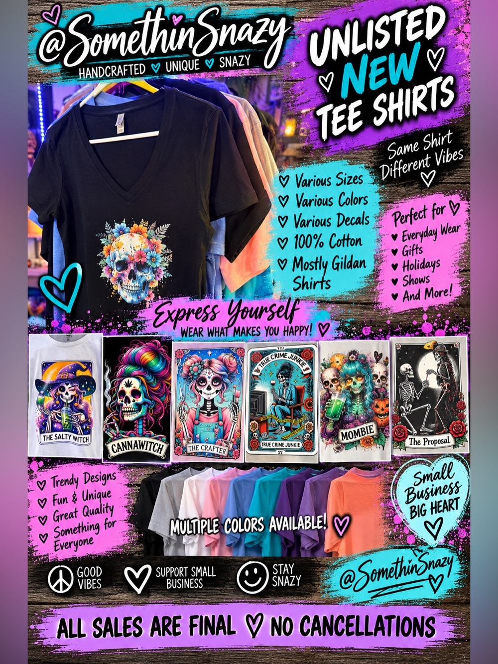 NEW UNLISTED TEE SHIRTS VARIOUS SIZES/COLORS